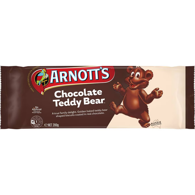 Arnott's Chocolate Teddy Bear Biscuits 200g