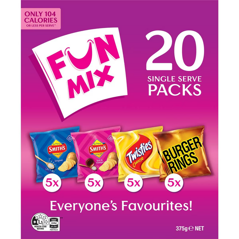 Smith's Fun Mix Chips Multipack (20 Pack) 375g