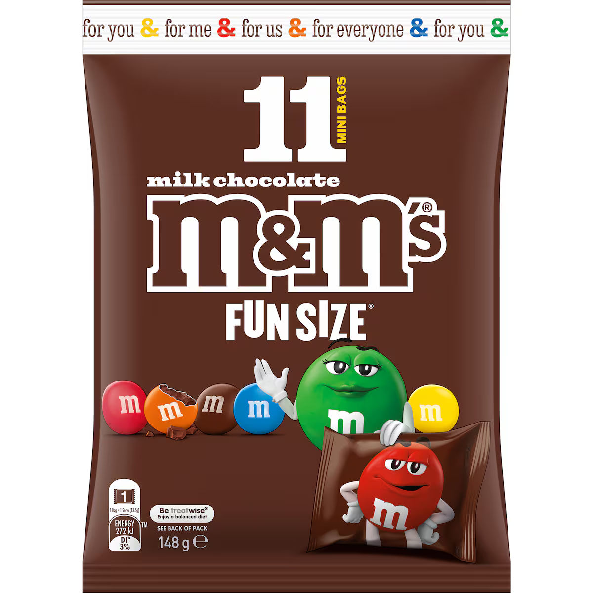 M&M's Milk Chocolate Party Share Bag 11 Pack 148g | Worldwide Shipping