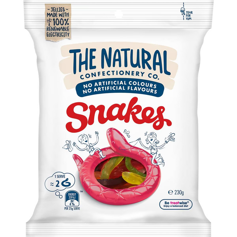 The Natural Confectionery Co. Snakes Lollies 230g