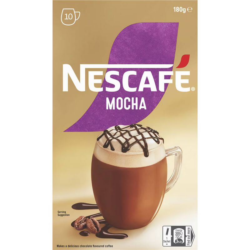 Nescafe Mocha Coffee Sachets 10 Pack 180g