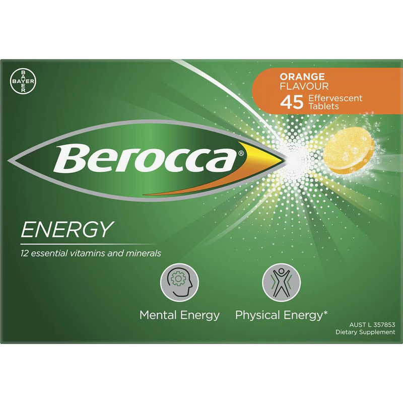 Berocca Vitamin B & C Orange Flavour Energy 45 Pack