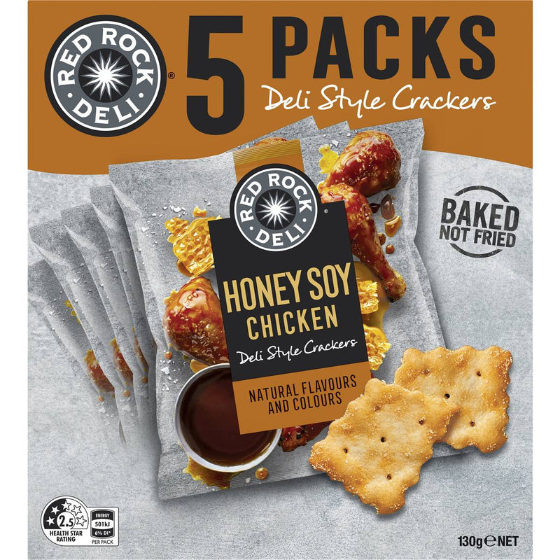 Red Rock Deli Honey Soy Chicken Crackers Multipack (5x28g) 130g