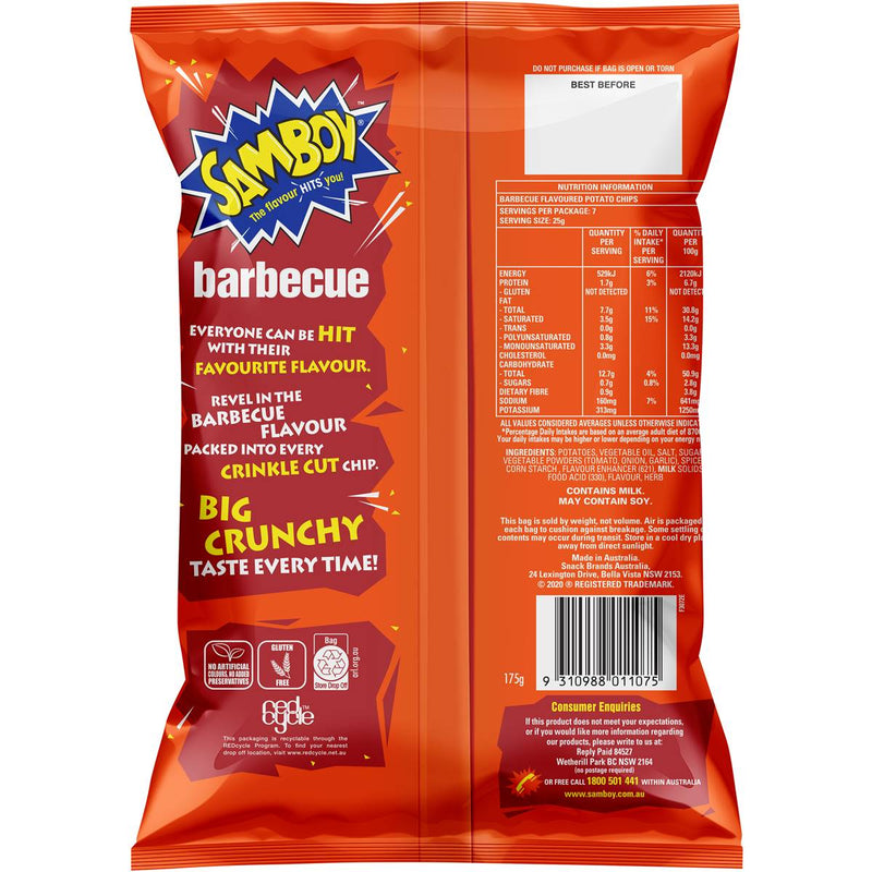 Samboy Barbeque Chips 175g