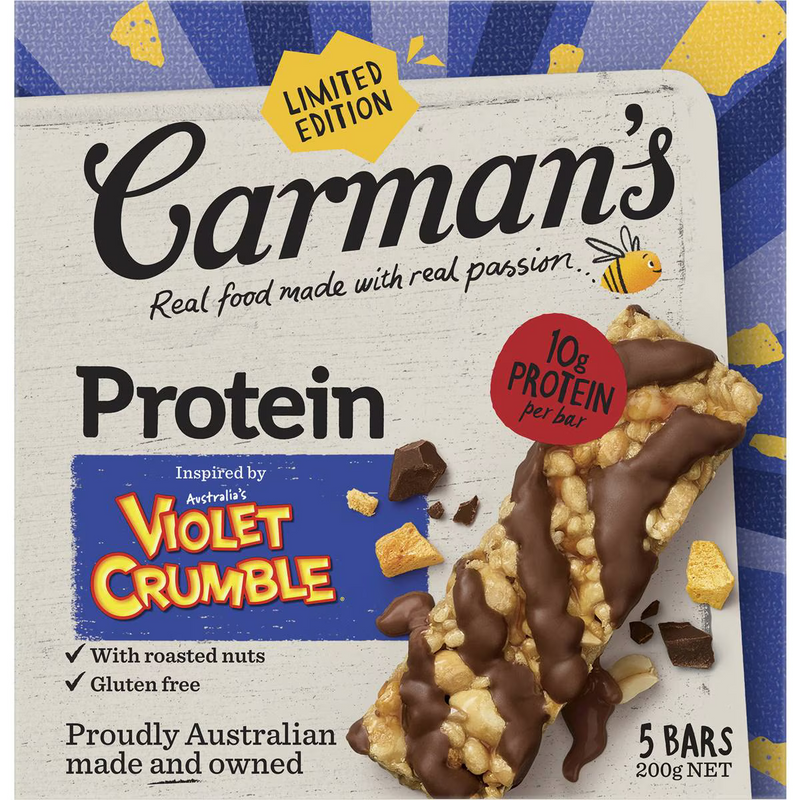 Carman's Protein Bars Voilet Crumble Limited Edition 5 Pack 200g