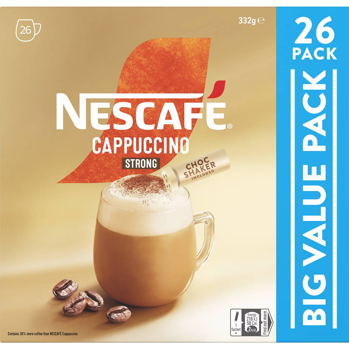 茶 nackyS Nescafe Cappuccino Strong 26 Pack 332g | Worldwide Shipping