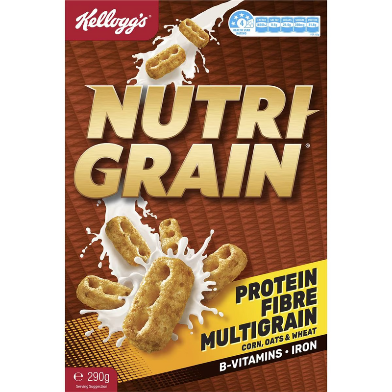 Kellogg's Nutrigrain Breakfast Cereal (12 x 290g) Case