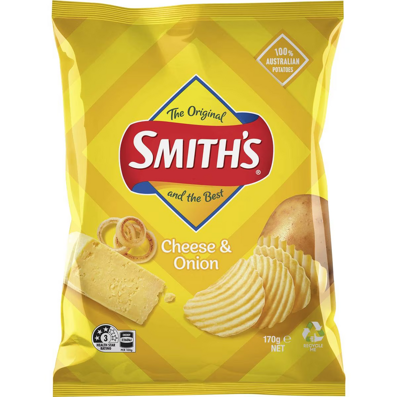 Smith's Crinkle Cut Potato Chips Cheese & Onion 170g