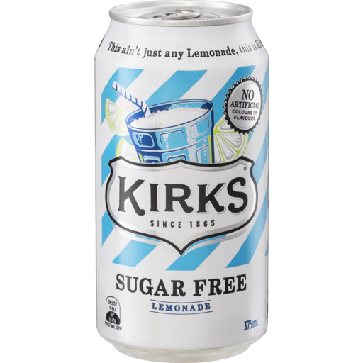 Kirks Lemonade SUGAR FREE Can 375ml