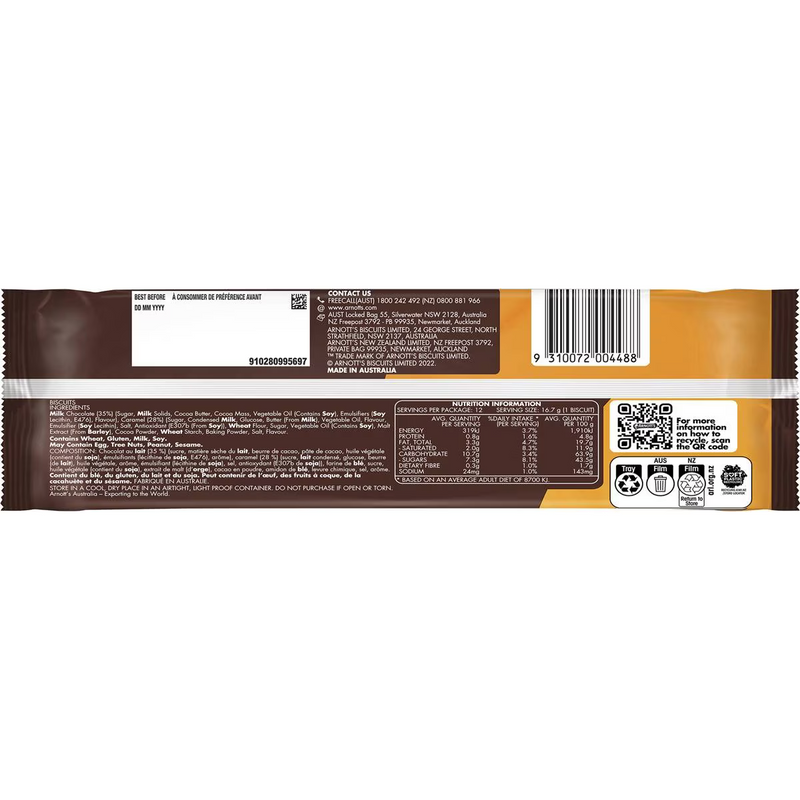 Arnott's Caramel Crown Biscuits 200g