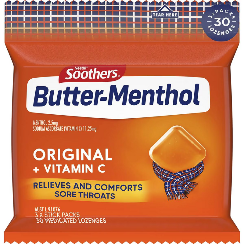 Soothers Butter Menthol 30 Pack