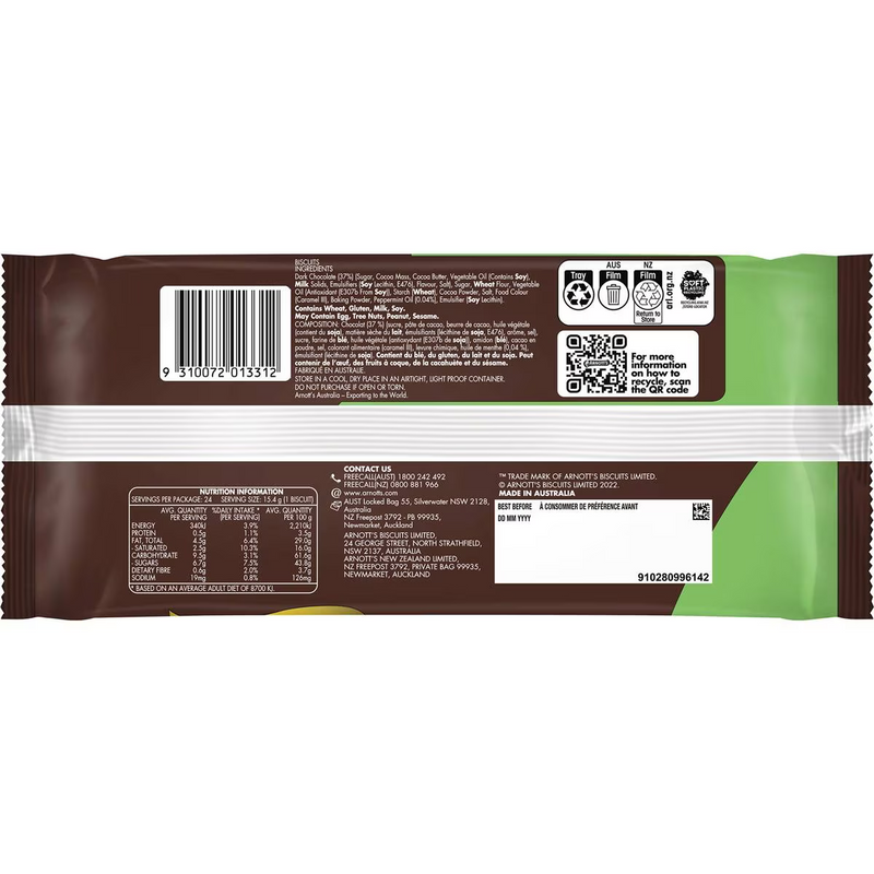 Arnott's Mint Slice Family Pack 365g