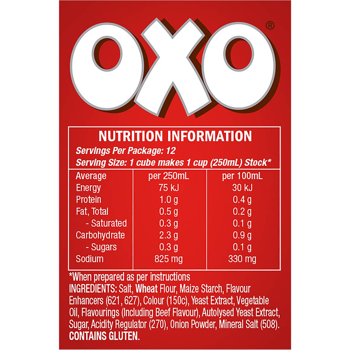 Oxo Beef Flavour (12 Stock Cubes) 71g | Worldwide Shipping