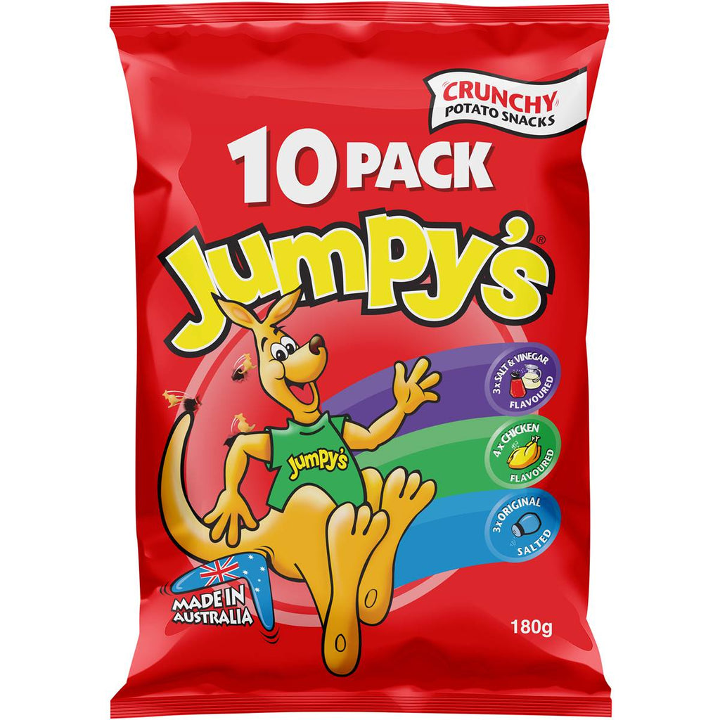 Jumpy Carton Jumpy's Variety Multi Pack Chips 10 Pack 180g | Worldwide Shipping