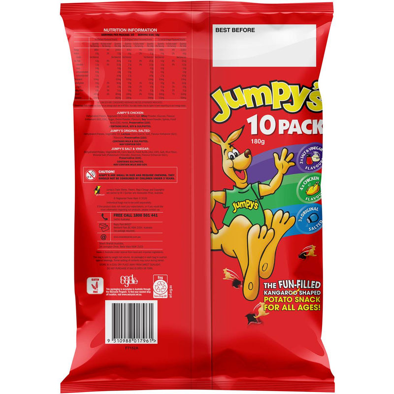Jumpy's Variety Multi Pack Chips 10 Pack 180g