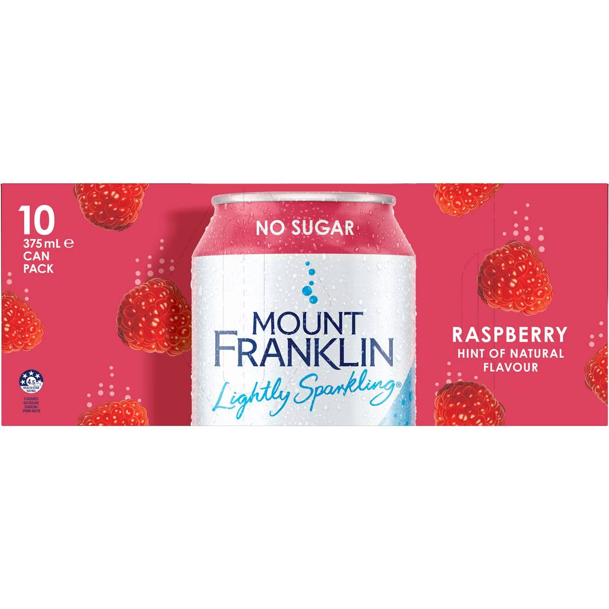 Mount Franklin Lightly Sparkling Raspberry Cans 375ml - 10 Pack ...