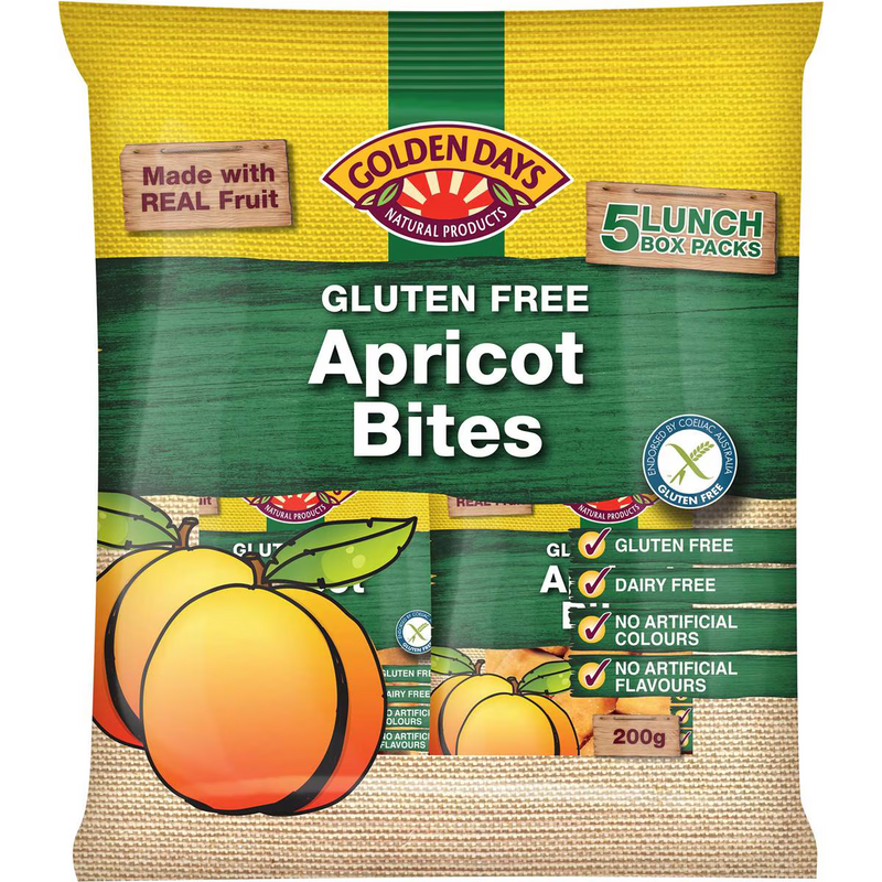 Golden Days Fruit Snacks Bites Apricot 5x40g 200g