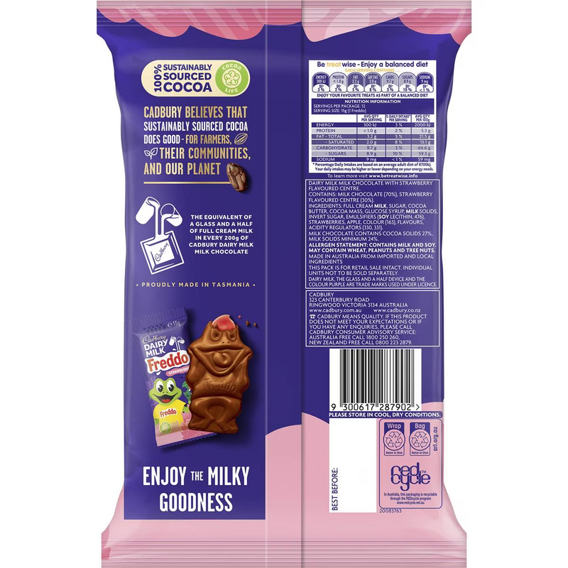 Cadbury Dairy Milk Strawberry Freddo Sharepack 12 Pack 180g