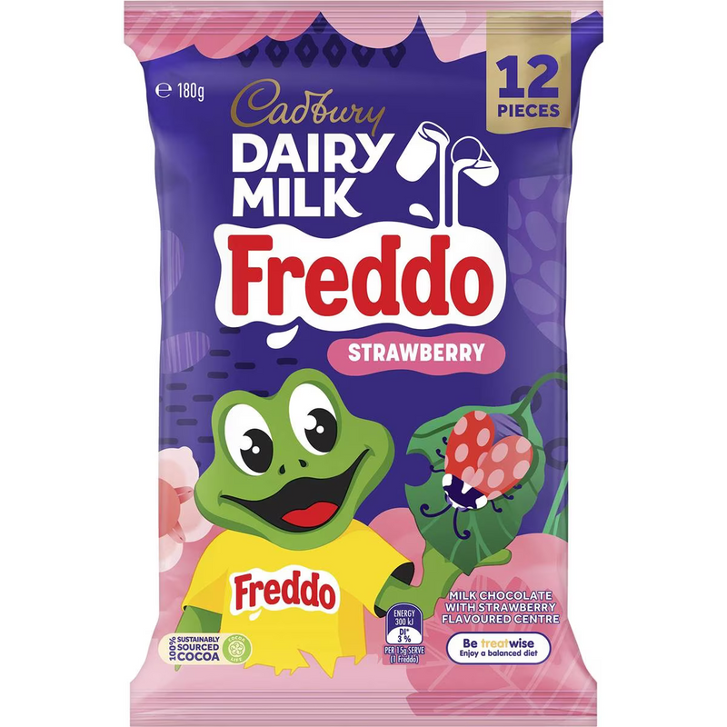 Cadbury Dairy Milk Strawberry Freddo Sharepack 12 Pack 180g