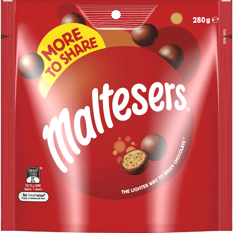 Maltesers Milk Chocolate Snack Party Bag 280g