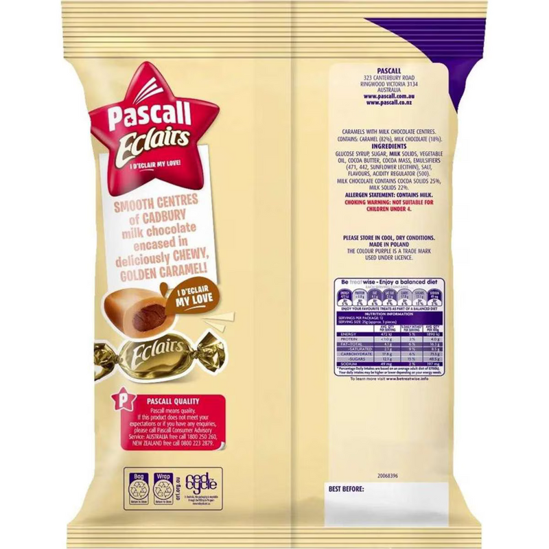Cadbury Pascall Chocolate Eclairs 300g