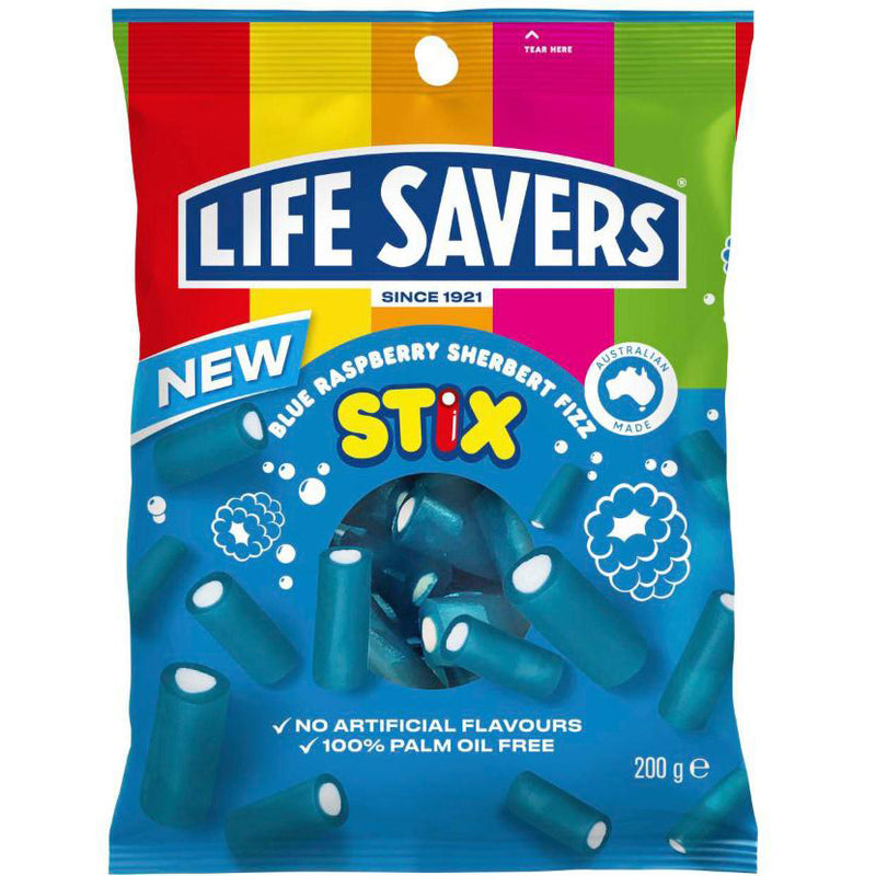Lifesavers Blue Raspberry Sherbert Fizz Stix 200g