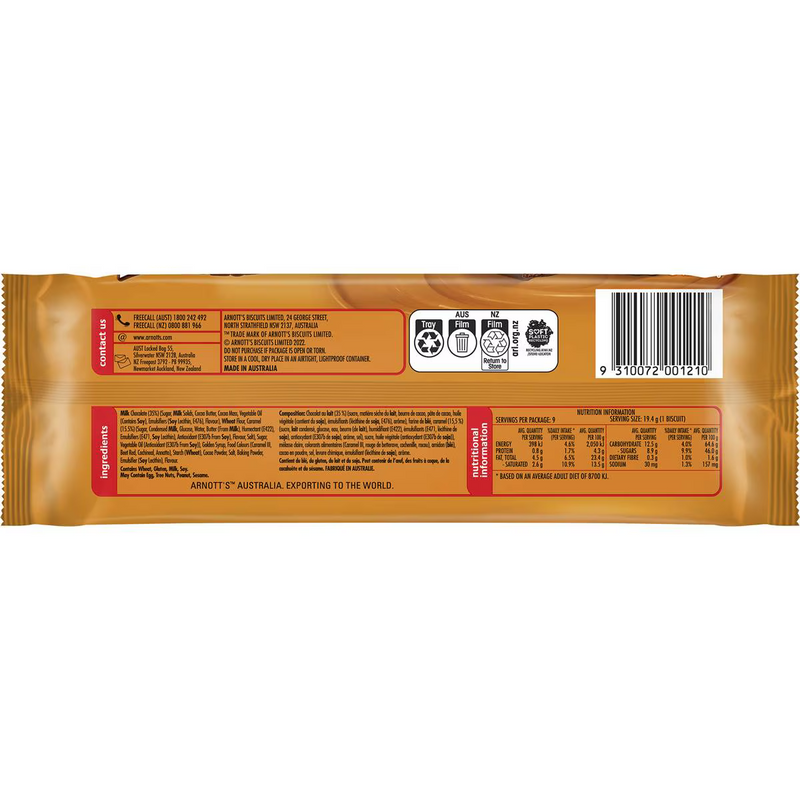 Arnott's Tim Tam Chewy Caramel Biscuits 175g