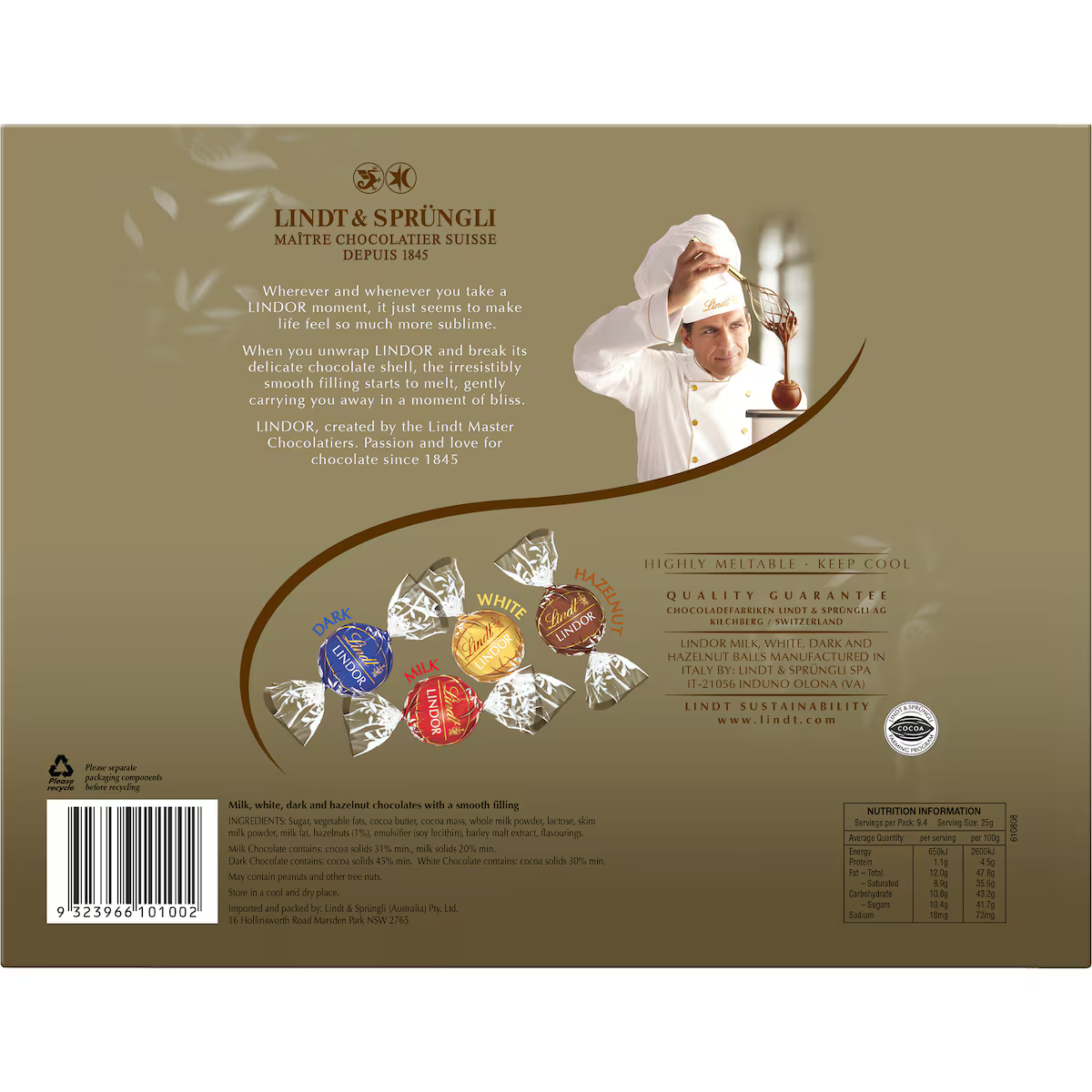 Lindt Lindor Assorted Chocolate Gift Box 235g | Worldwide Shipping