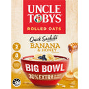 Uncle Tobys Oats Quick Sachets Big Bowl Banana & Honey Porridge 8 Pack 368g