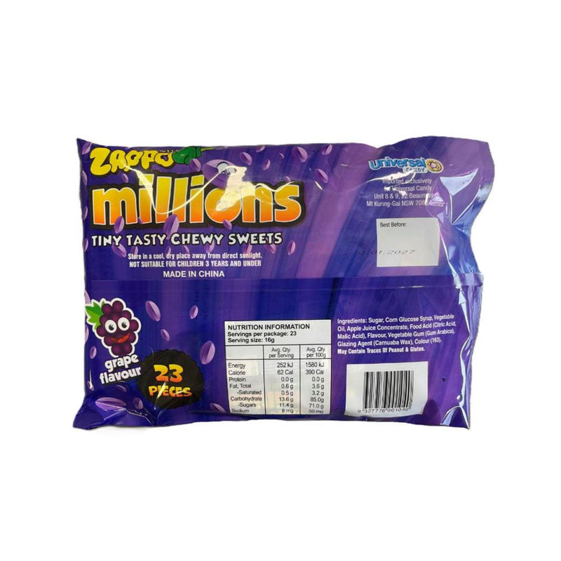 Zappo Millions Grape Lollies 368g
