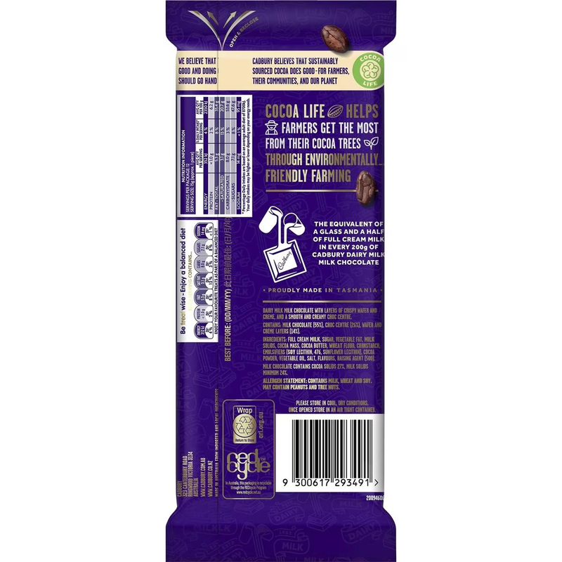 Cadbury Dairy Milk Breakaway Chocolate Block 180g