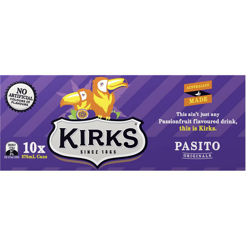 Kirks Pasito 375ml Cans (10 Pack)