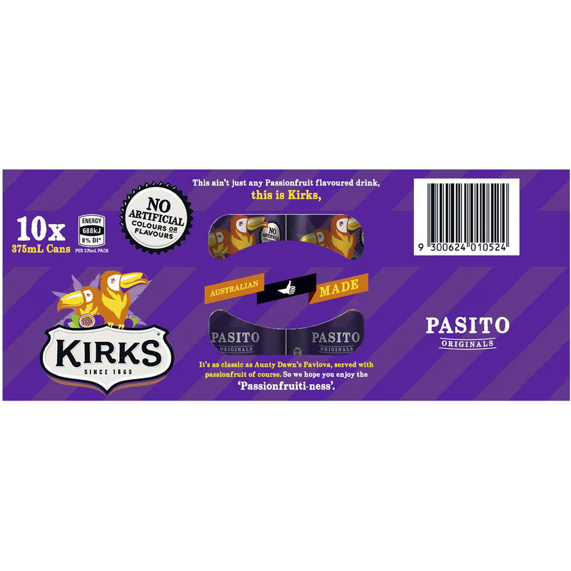Kirks Pasito Cans 10 Pack 375ml