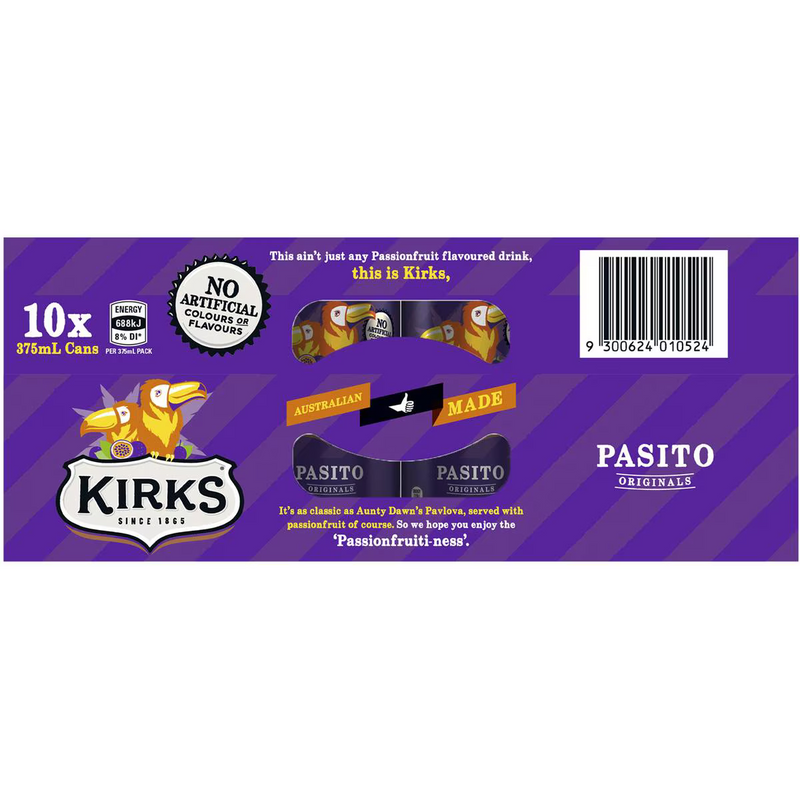 Kirks Pasito 375ml Cans (10 Pack)