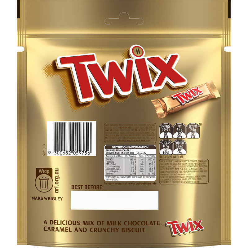 Twix Milk Chocolate 11 Pack Sharepack 159g