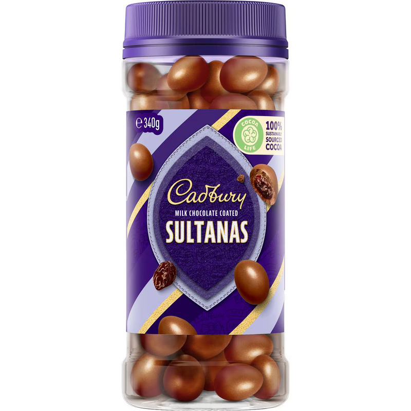 Cadbury Milk Chocolate Coated Sultanas Jar 340g