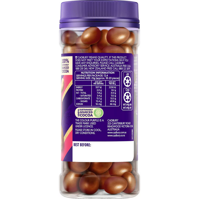 Cadbury Milk Chocolate Coated Fruit & Nut Jar 310g