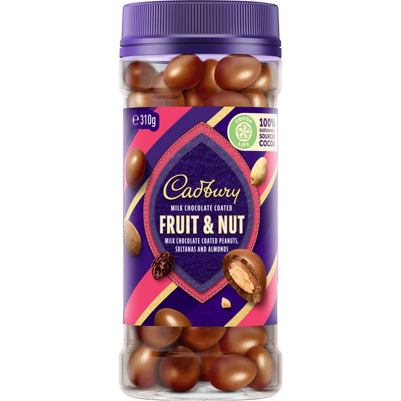 Cadbury Milk Chocolate Coated Fruit & Nut Jar 310g