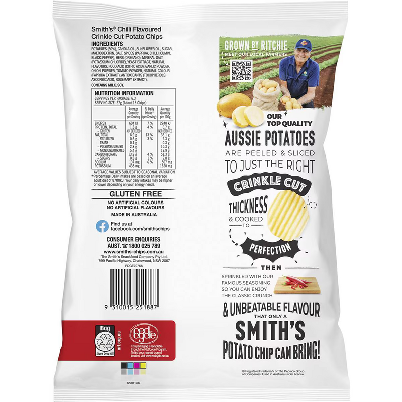 Smiths Crinkle Cut Chilli 170g