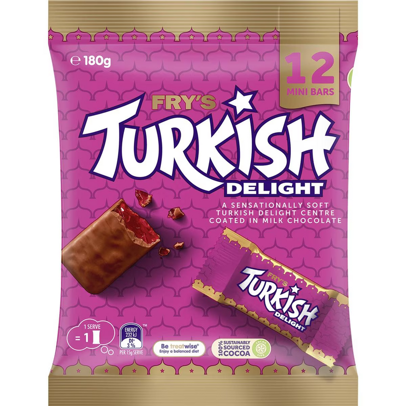 Cadbury Fry's Turkish Delight Sharepack 12 Pack 180g