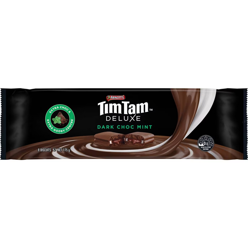 Arnott's Tim Tam Deluxe Dark Choc Mint Biscuits 175g