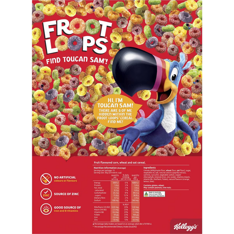 Kellogg's Froot Loops Breakfast Cereal 460g