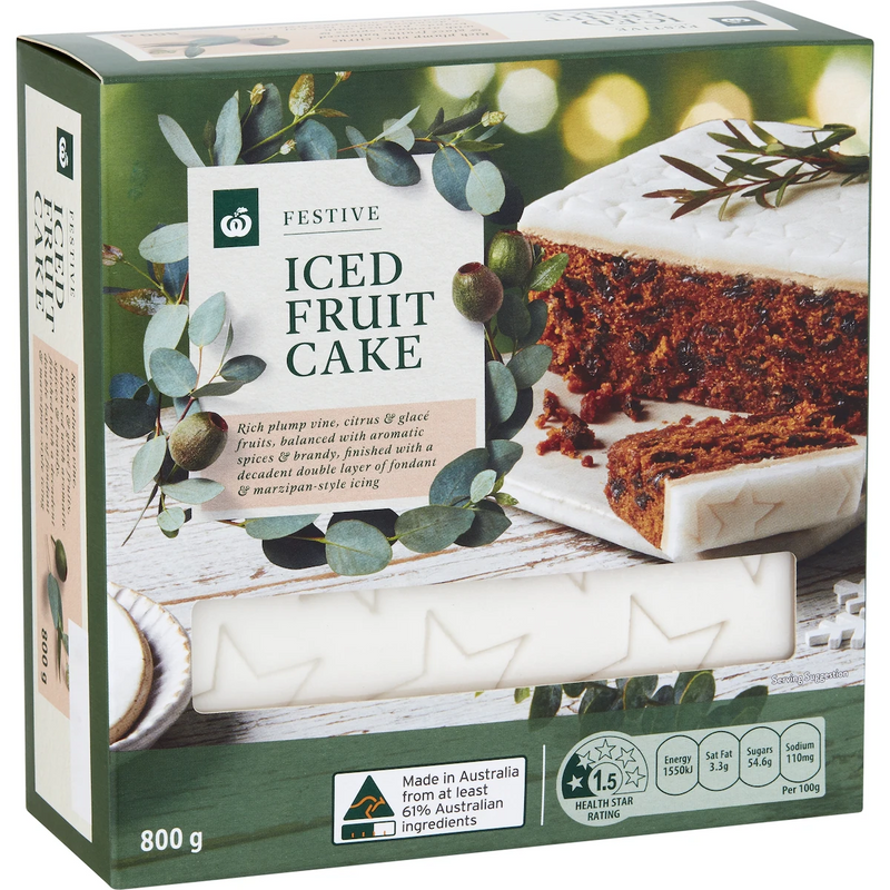 Woolworths Iced Fruit Cake 800g