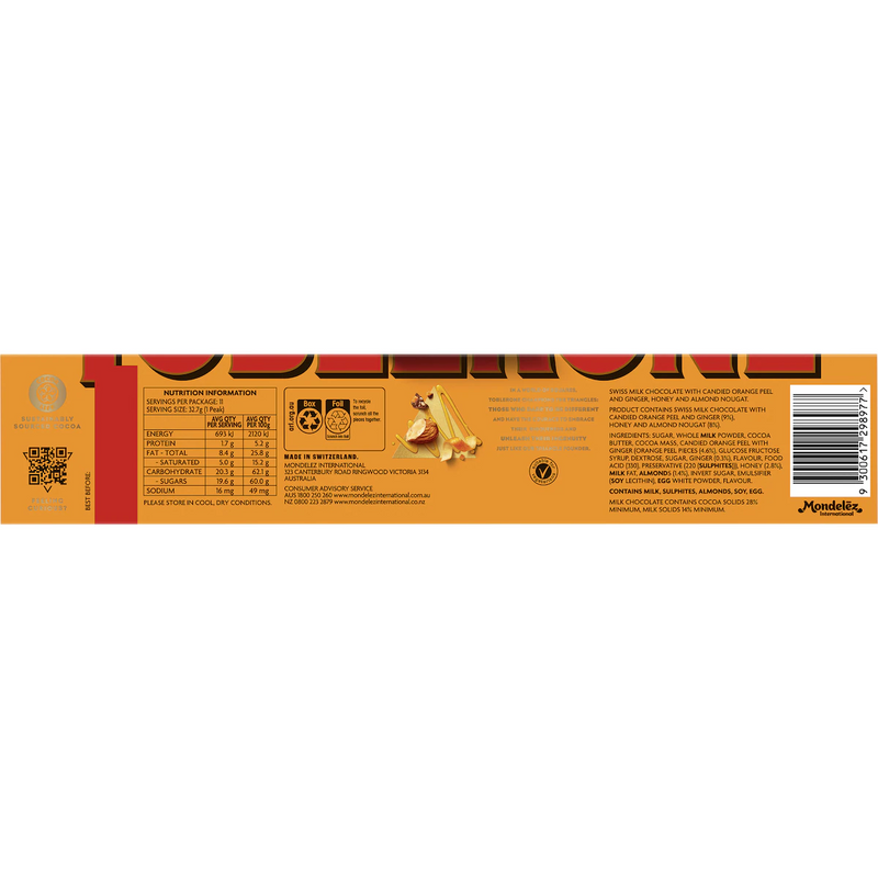 Toblerone Orange Milk Chocolate Bar 360g