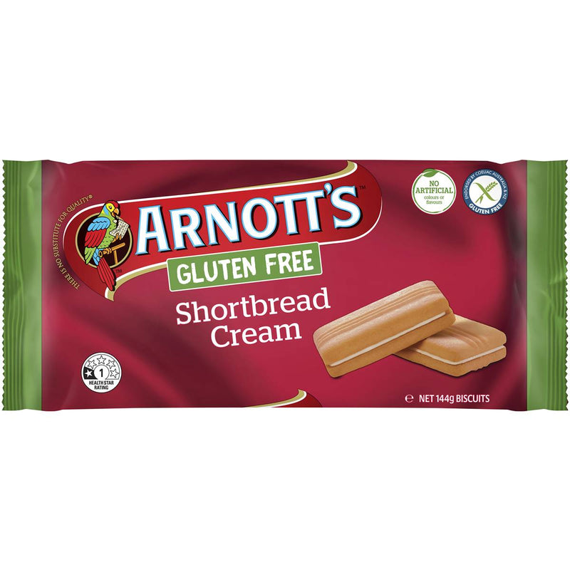 Arnott's Gluten Free Shortbread Cream 144g