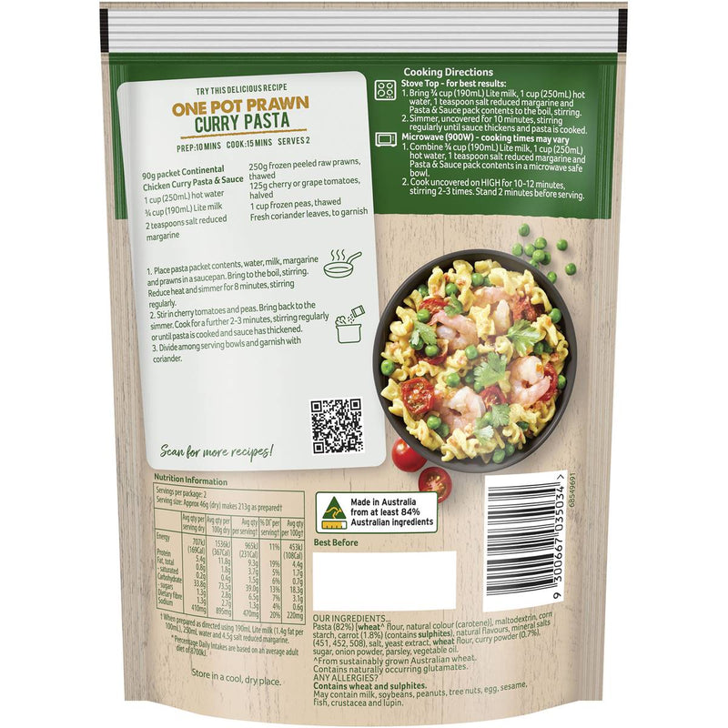 Continental Pasta & Sauce Chicken Curry 90g