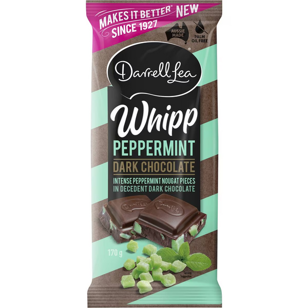 Darrell Lea Whipp Peppermint Dark Chocolate Block 170g | Worldwide