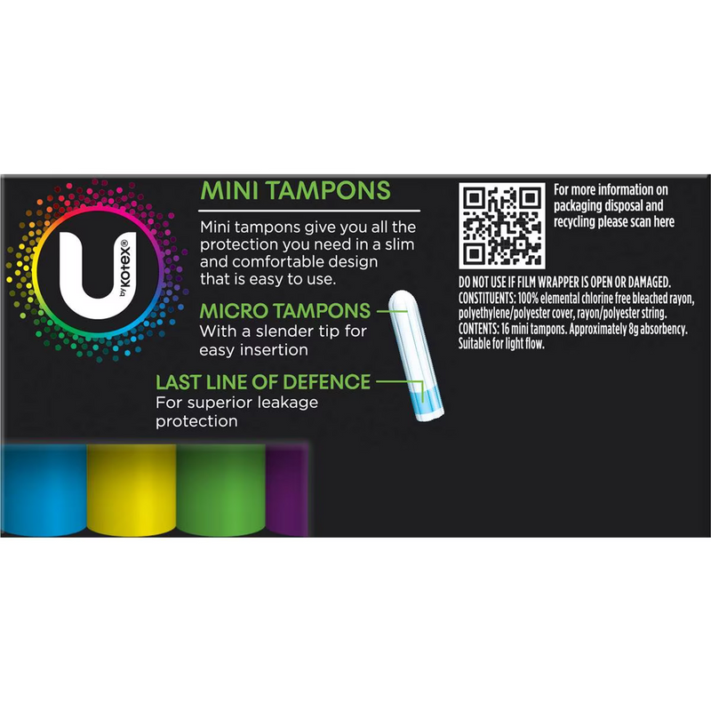 U By Kotex Mini Tampons 16 Pack