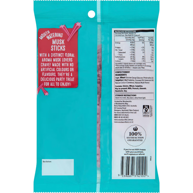 Woolworths Musk Sticks 320g