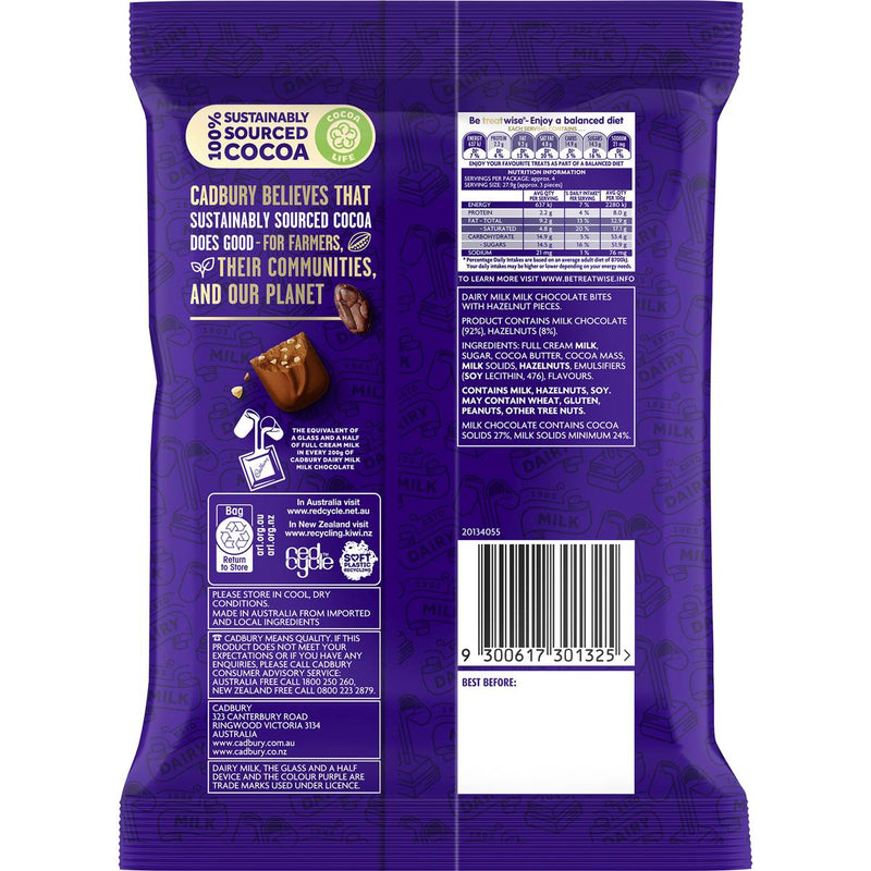 Cadbury Dairy Milk Hazelnut Chocolate Bites 130g